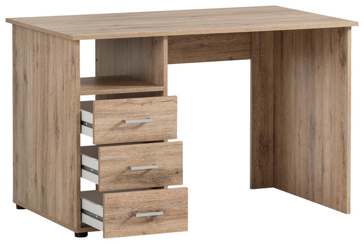 Schreibtisch Niels 1160 Wildeiche ca. 70x115,8x74cm - Wildeiche/Silberfarben, MODERN, Holzwerkstoff/Metall (70/115,8/74cm) - MID.YOU