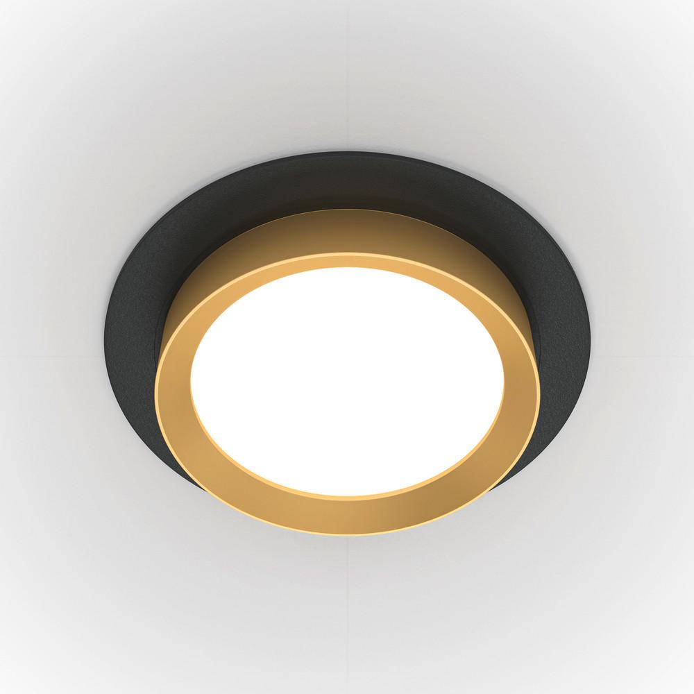 DECKENLEUCHTE HOOP - Goldfarben/Schwarz, Modern, Kunststoff/Metall (11/5,3cm) - MAYTONI