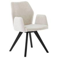 Naslanjač Royan Iii, Krem, Črna - črna/krem barve, Basics, tekstil/les (55/86/63cm) - Premium Living