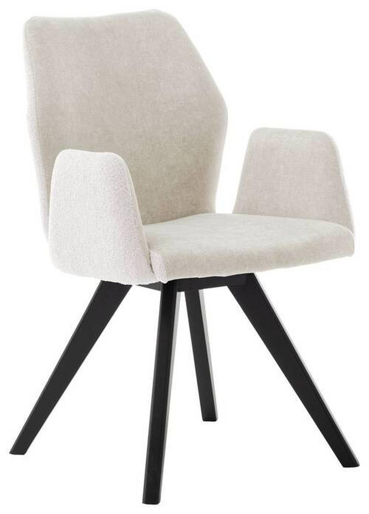 Naslanjač Royan Iii, Krem, Črna - črna/krem barve, Basics, tekstil/les (55/86/63cm) - Premium Living