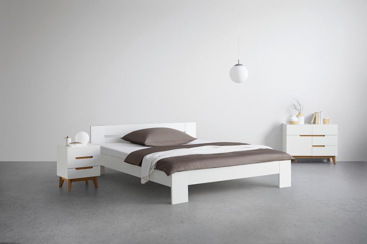 Bett Madrid Weiß ca. 180x200cm - Weiß, MODERN, Holz (180/200cm) - Mömax