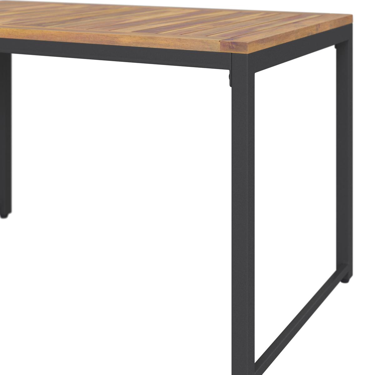 STÓŁ TARASOWY ARGOS - kolor naturalny/czarny, Modern, metal/drewno (100/42/60cm) - Ambia Garden