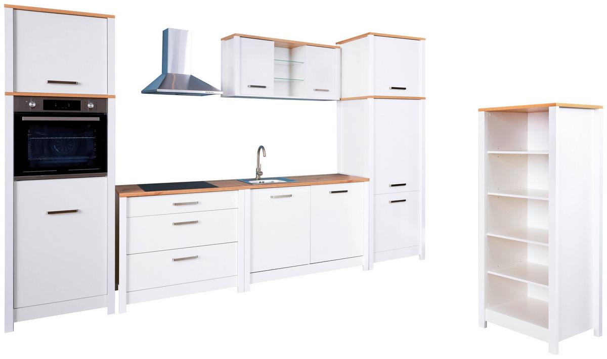 Küchenleerblock Bundle 9-Sorba o. Geräte Weiß - Silberfarben/Weiß, MODERN, Glas/Holzwerkstoff (430/227/60cm) - home24