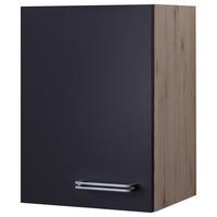 Küchenoberschrank Anthrazit/Eiche - Edelstahlfarben/Eichefarben, MODERN, Holzwerkstoff/Metall (40/54/32cm) - FlexWell