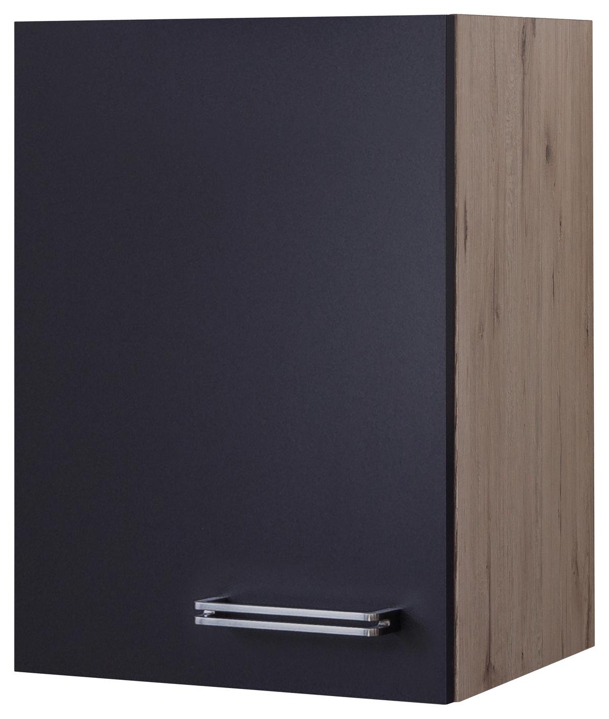 Küchenoberschrank Anthrazit/Eiche - Edelstahlfarben/Eichefarben, MODERN, Holzwerkstoff/Metall (40/54/32cm) - FlexWell