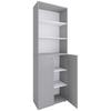 Schuhschrank LONA Grau ca. 70x220x40 cm - Silberfarben/Schwarz, Design, Holzwerkstoff/Kunststoff (70/220/40cm) - MID.YOU