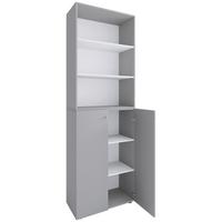 SCHUHSCHRANK LONA 2XL DT R - Silberfarben/Schwarz, Design, Holzwerkstoff/Kunststoff (70/220/40cm) - MID.YOU