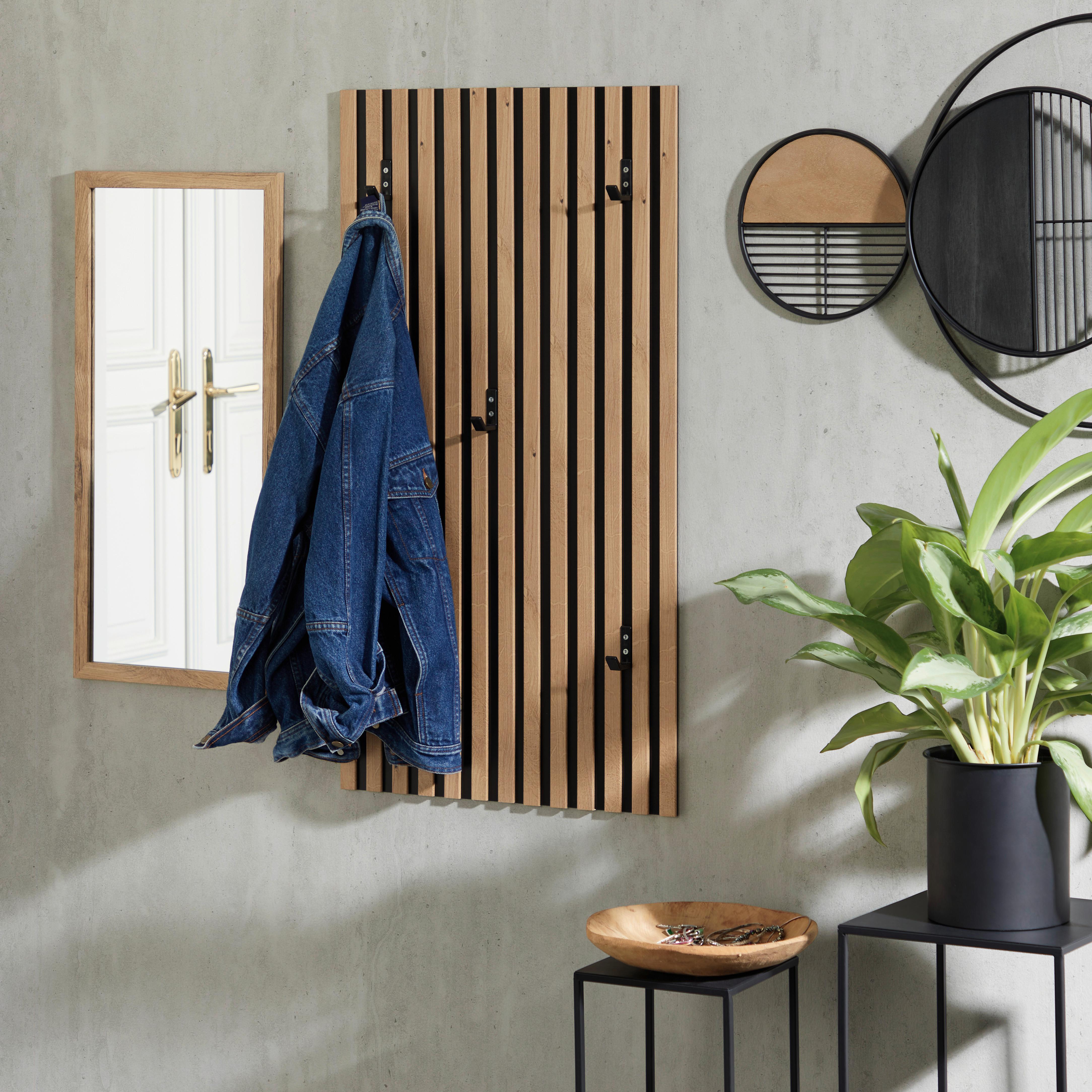 Panou cuier ALVOR - culoare lemn stejar, Trend, material pe bază de lemn (52,7/100/8,3cm) - Modern Living