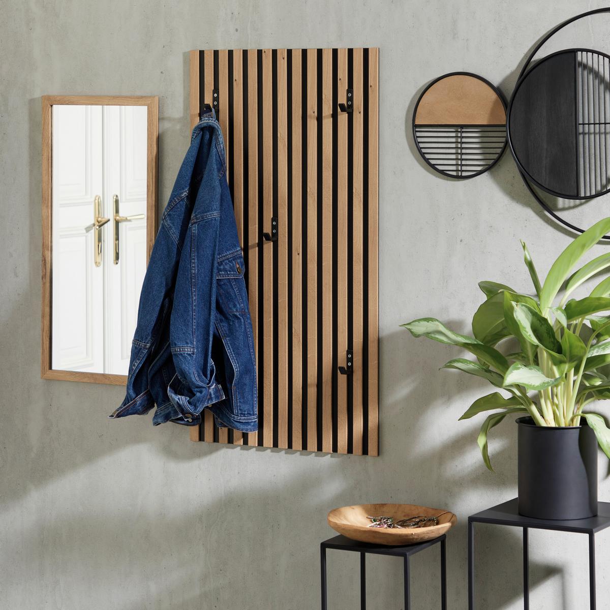Panou cuier ALVOR - culoare lemn stejar, Trend, material pe bază de lemn (52,7/100/8,3cm) - Modern Living