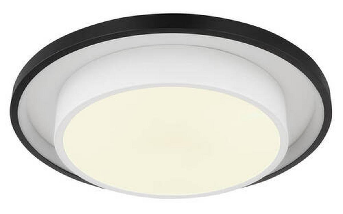 LED-Deckenleuchte Morgan Opal/Schwarz max. 21 Watt - Opal/Schwarz, Design, Kunststoff/Metall (39,5/5cm) - Globo