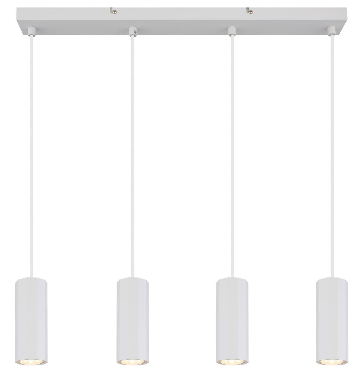 Hängeleuchte James Weiß max. 25 Watt - Weiss, Design, Kunststoff/Metall (61/6/120cm) - Globo