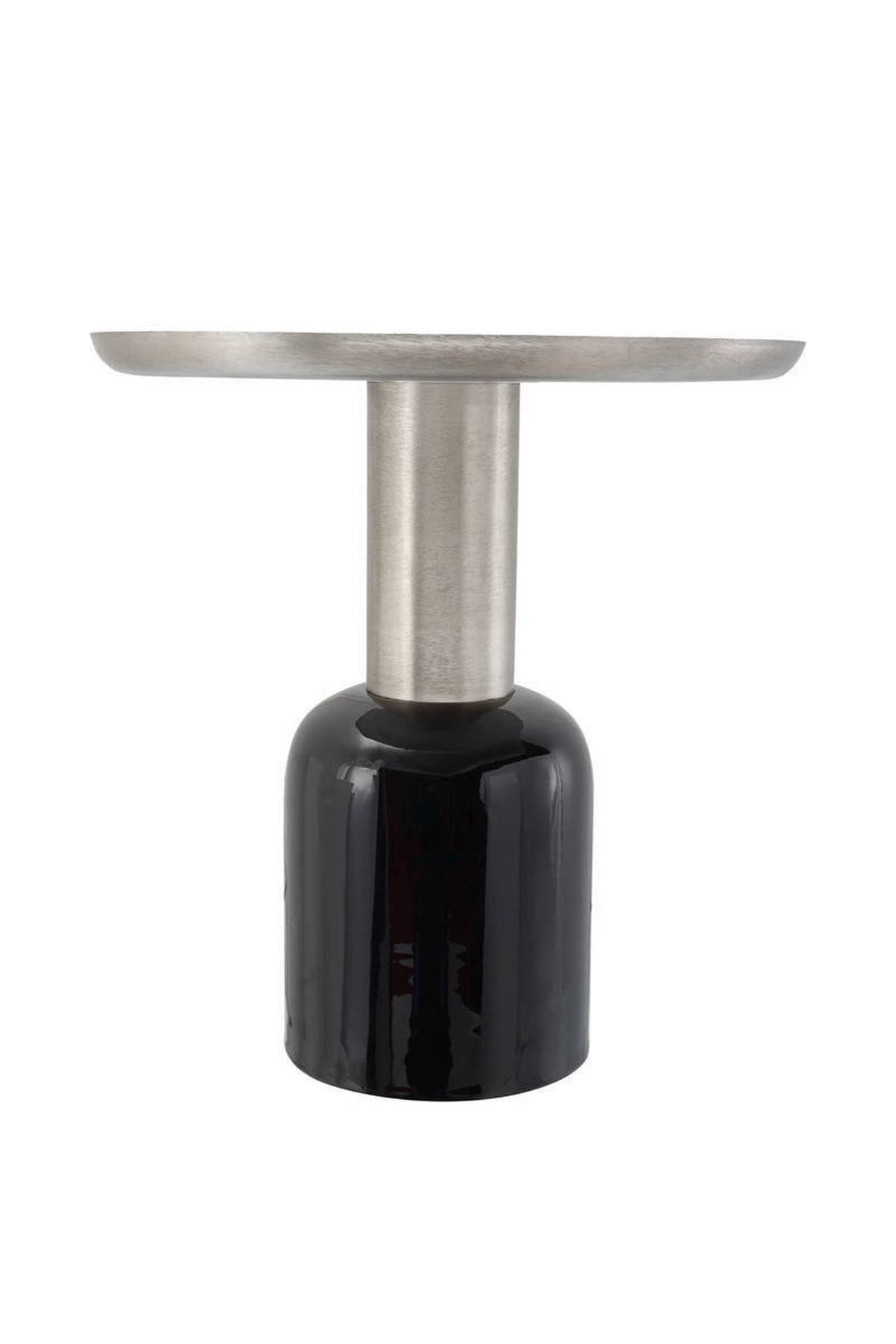 Beistelltisch Beistelltisch Art Deco 725 - Silberfarben/Schwarz, Trend, Metall (50/50/52cm) - Kayoom