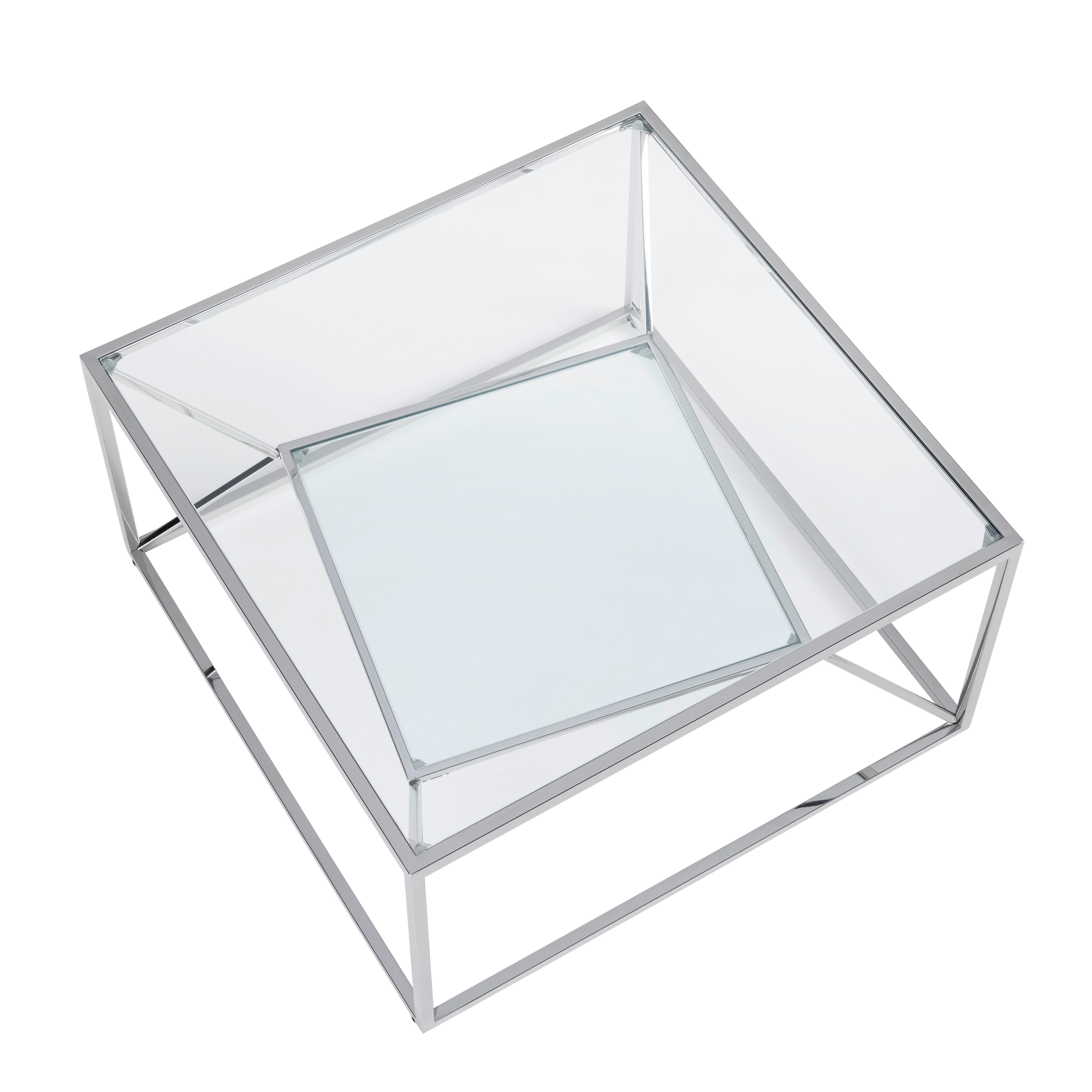 SOFFBORD ANGEL II - kromfärg, Modern, metall/glas (70/70/38cm) - Mömax