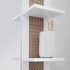 BADRUMSSPEGEL LISA - vit/naturfärgad, Modern, trämaterial/glas (61/70/13cm) - Bessagi Home