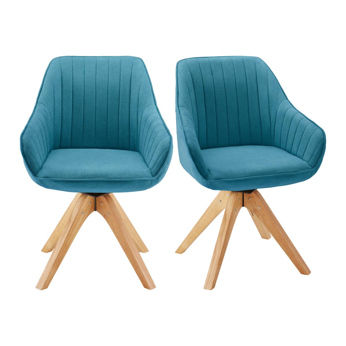Karosszék Leonie - olajkék/tölgyfa, Modern, textil/fa (60/84/61cm) - Bessagi Home