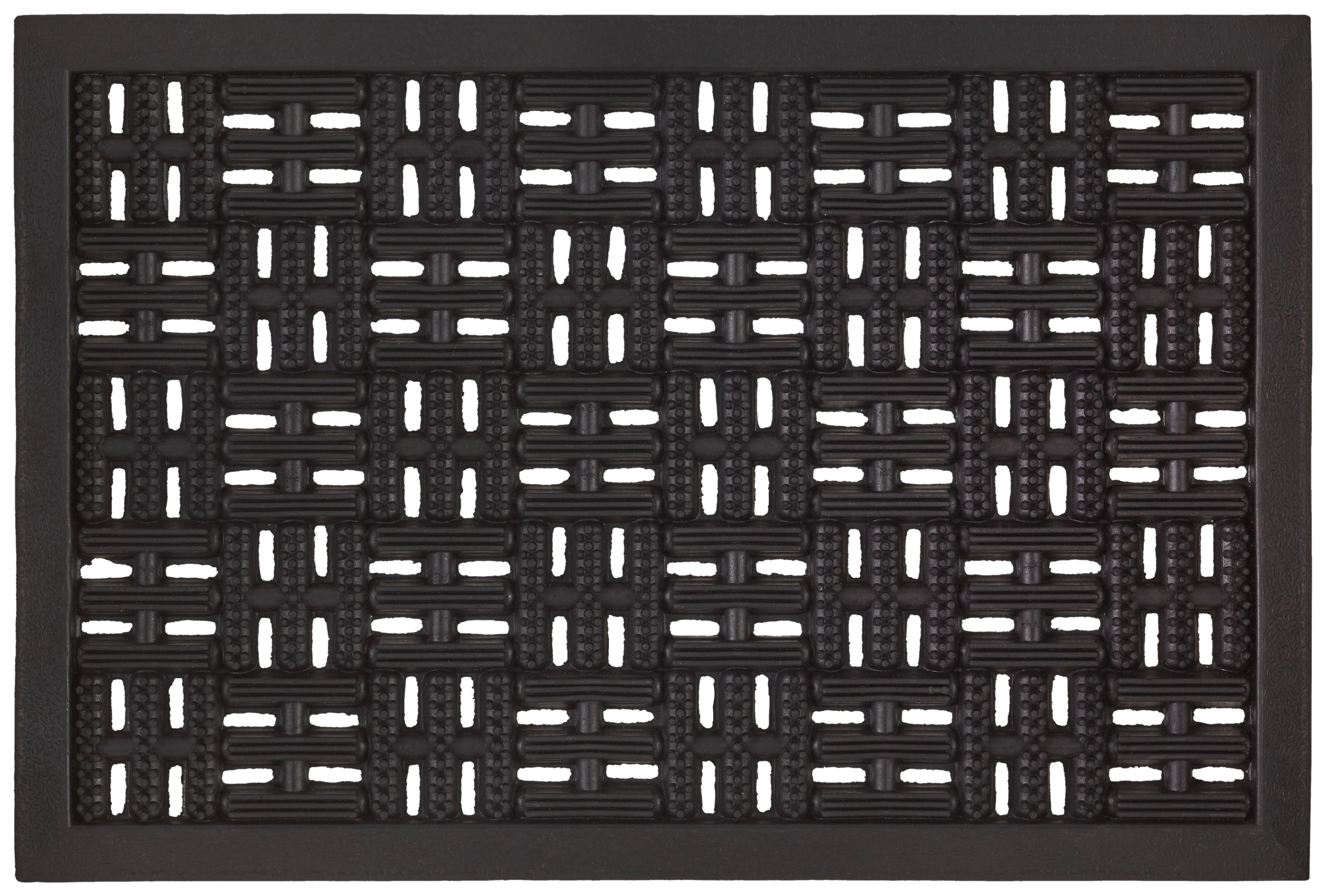 Fußmatte Karo in Schwarz ca. 40x60cm - Schwarz, Basics, Kunststoff (40/60cm) - Mömax