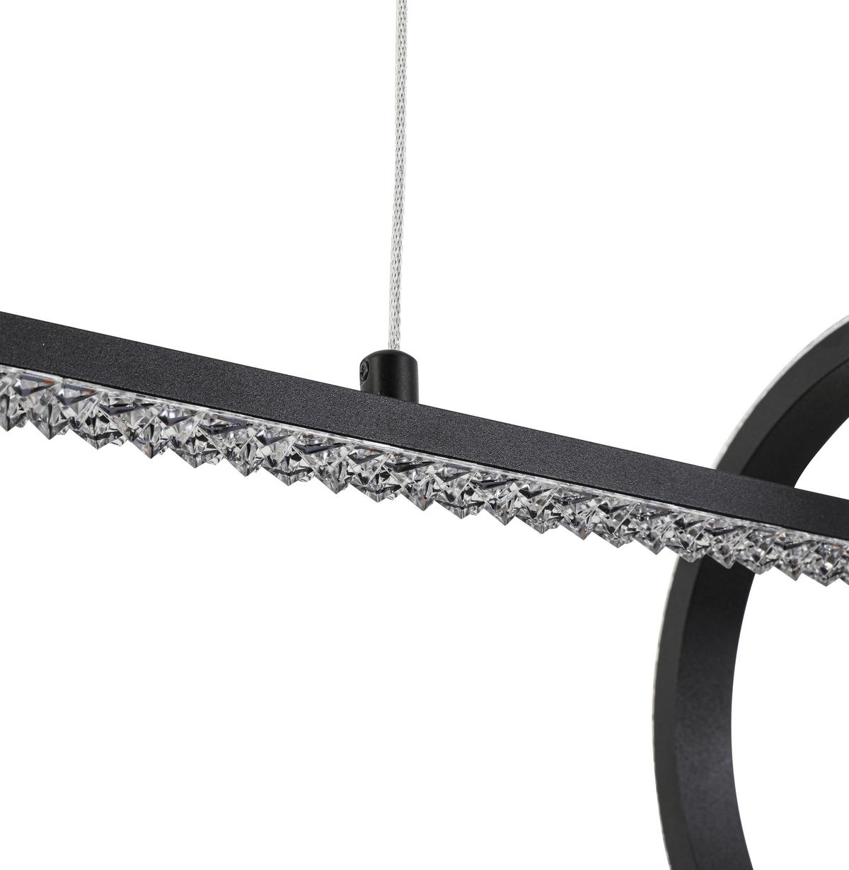 Lampă suspendată cu LED Ulo - negru, Modern, plastic/metal (80/20/120cm) - Modern Living
