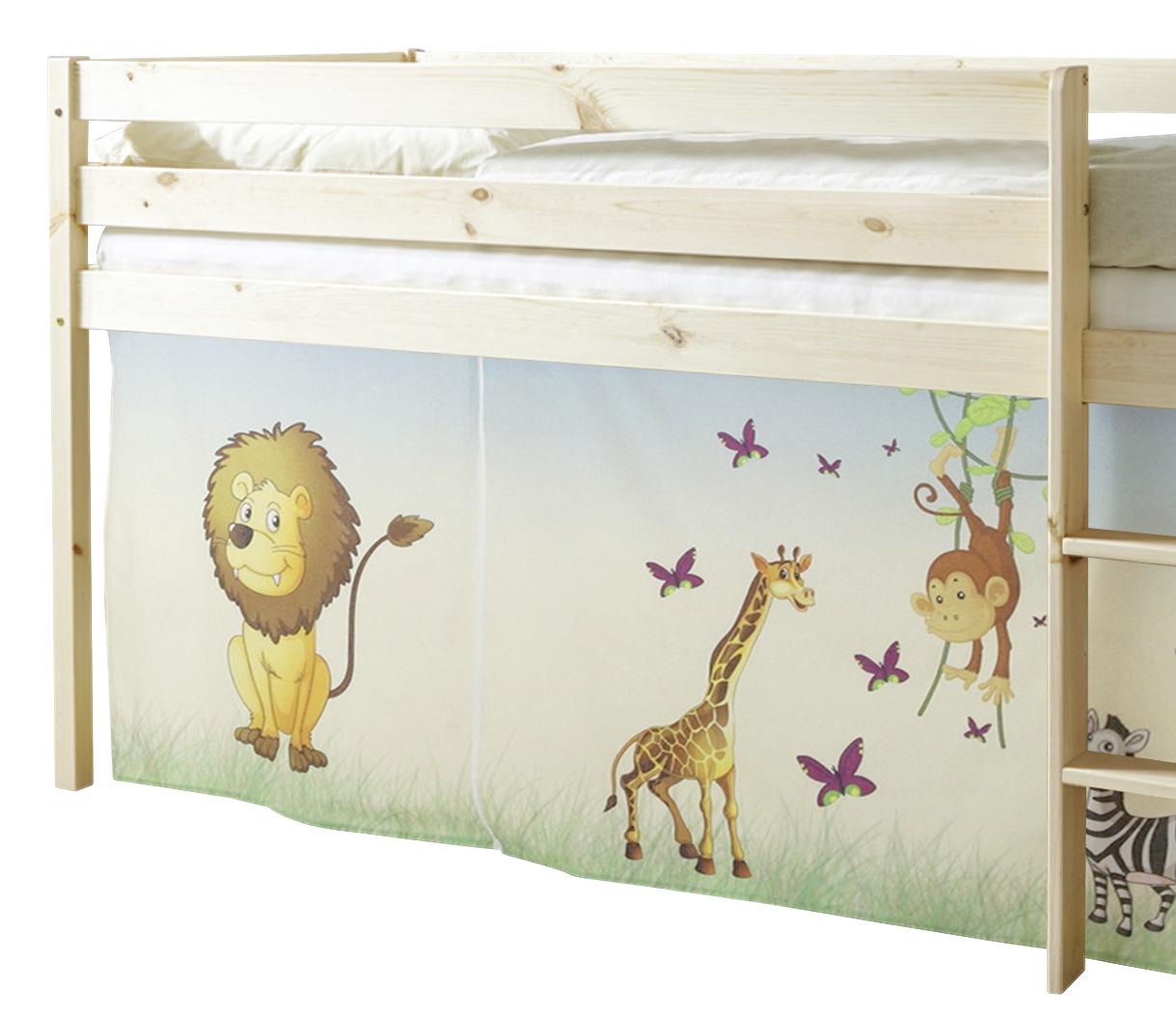 Spielbett Holz Malte ca. 90x200 cm Safari - Multicolor/Naturfarben, Natur, Holz (90/200cm) - MID.YOU