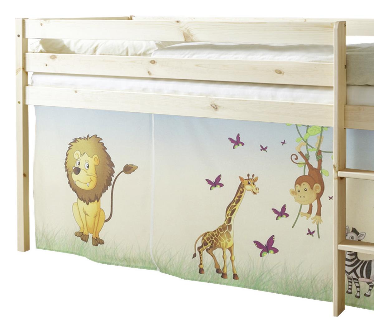 Spielbett Holz Malte ca. 90x200 cm Safari - Multicolor/Naturfarben, Natur, Holz (90/200cm) - MID.YOU