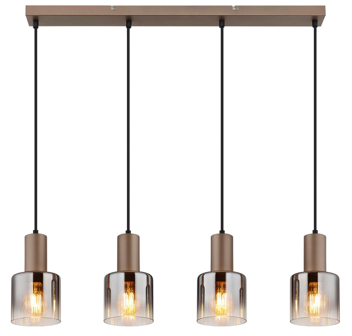Hängeleuchte 54318-4h Walton - Chromfarben/Klar, Design, Glas/Kunststoff (78/12/150cm) - Globo
