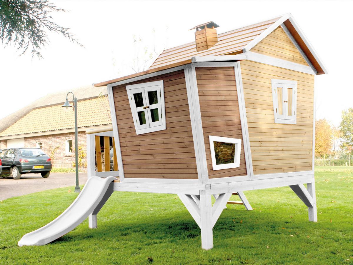 Speilhaus "Emma", Braun, Weiß - Weiß/Braun, KONVENTIONELL, Holz/Kunststoff (123/12,8/152cm) - Ambia Garden