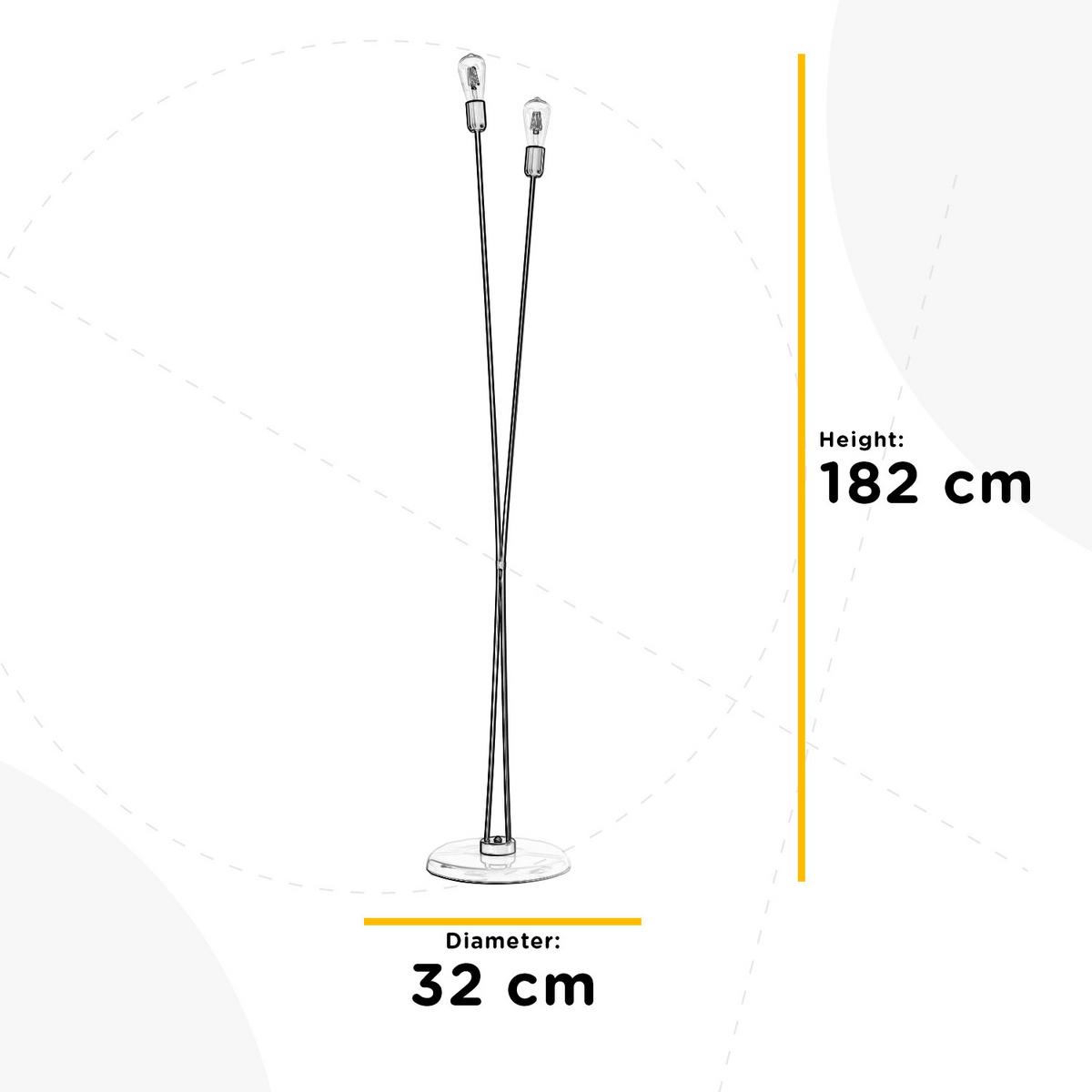 Stehleuchte Stick Blau max. 22 Watt - Blau, Basics, Metall (32/182cm)