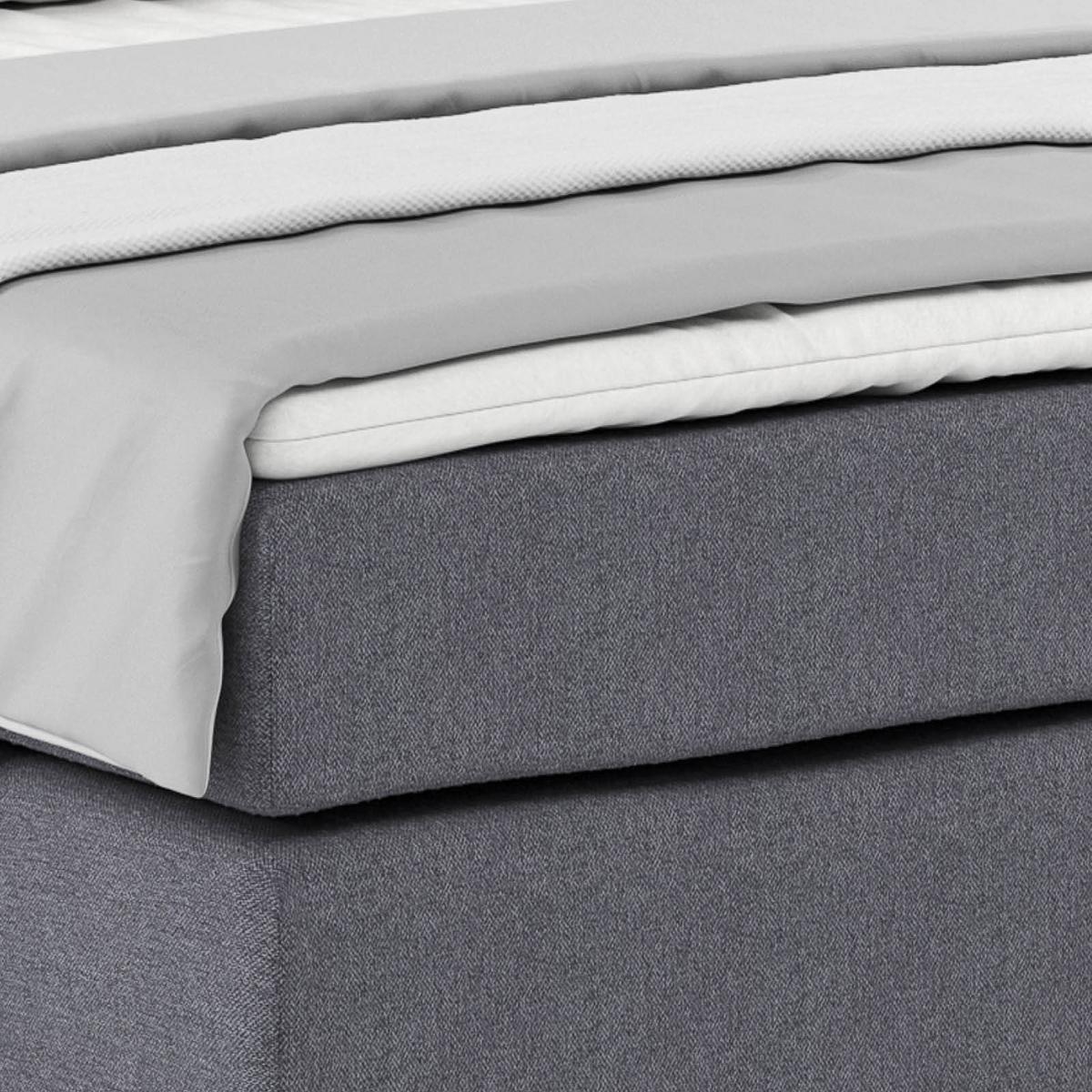 Boxspring Krevet Nero - tamno siva/boje kroma, Konvencionalno, tekstil/metal (140/200cm) - Best Price