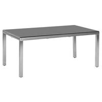 Gartentisch Grau/Silberfarben - Silberfarben/Grau, MODERN, Glas/Metall (150/90/75cm) - Gardenson