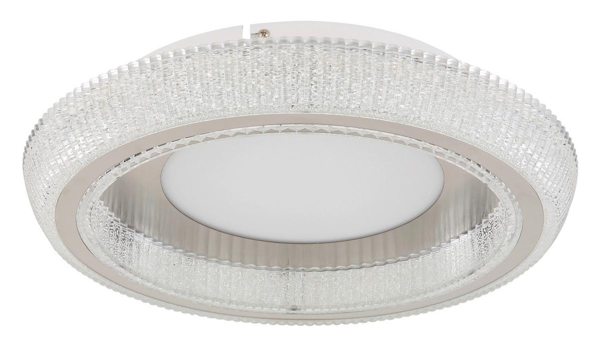 Led Mennyezeti Lámpa 48375-36 - opál/nikkelszínű, Design, műanyag/fém (40/8,5cm) - Globo