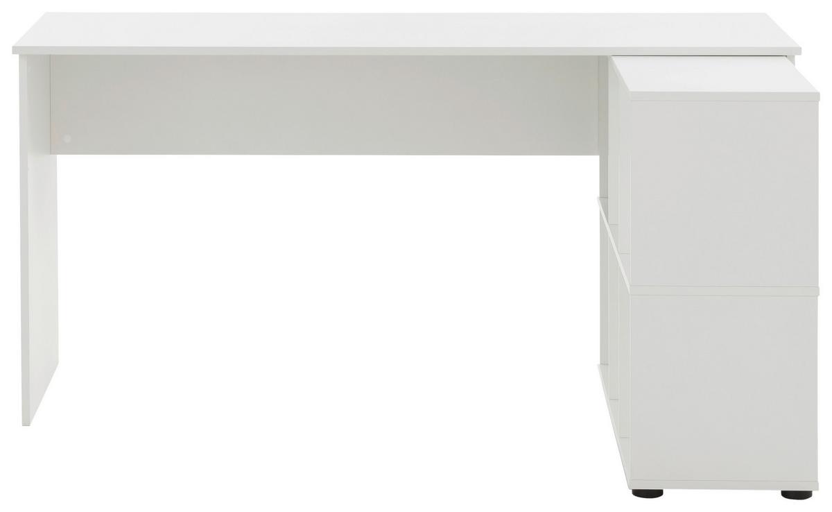 Schreibtisch Weiß - Weiß, MODERN, Holzwerkstoff (121,6/150/73,6cm) - MID.YOU