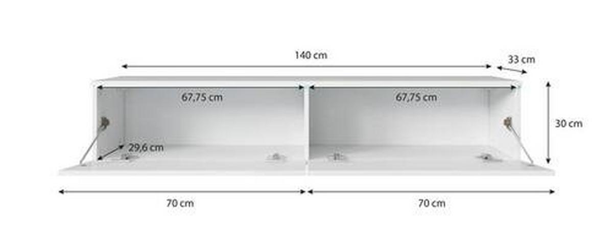 Nizka Omarica Lowa, Črna, Vzorec Ribje Kosti, Led - črna/siva, Basics, umetna masa/leseni material (140/30/33cm) - P & B