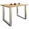 ESSTISCH XONA - Honigeiche/Silberfarben, Design, Holzwerkstoff/Metall (80/50/76cm) - MID.YOU