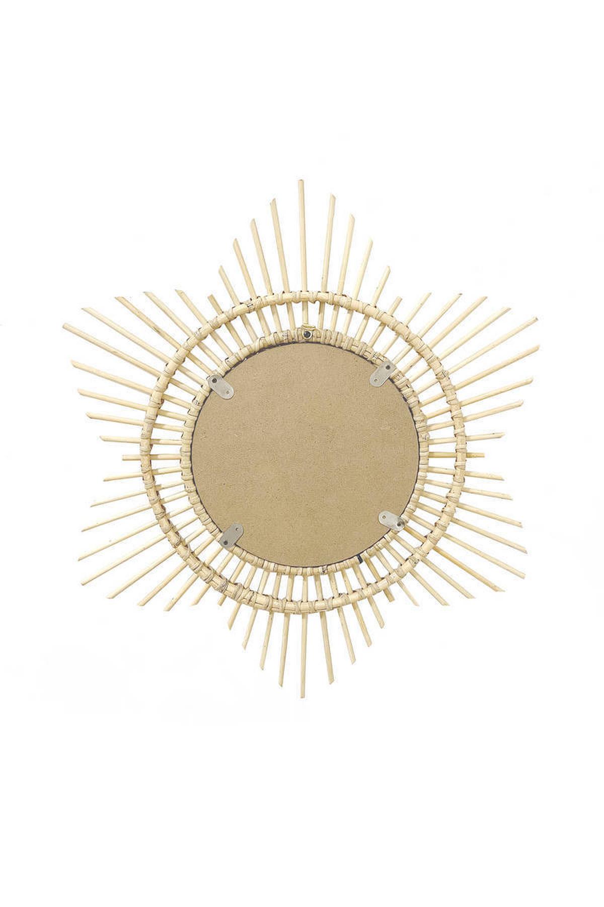 WANDSPIEGEL RATTAN SPIEGEL AINA 435 - Naturfarben, Trend, Glas/Holz (70/70/2cm) - Kayoom