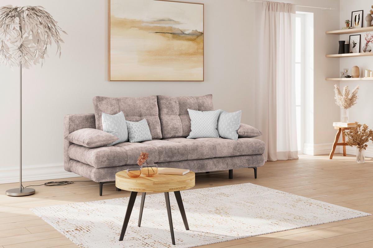 Trosjed Perla - ružičasta/crna, Konvencionalno, tekstil/metal (203/94/96cm)