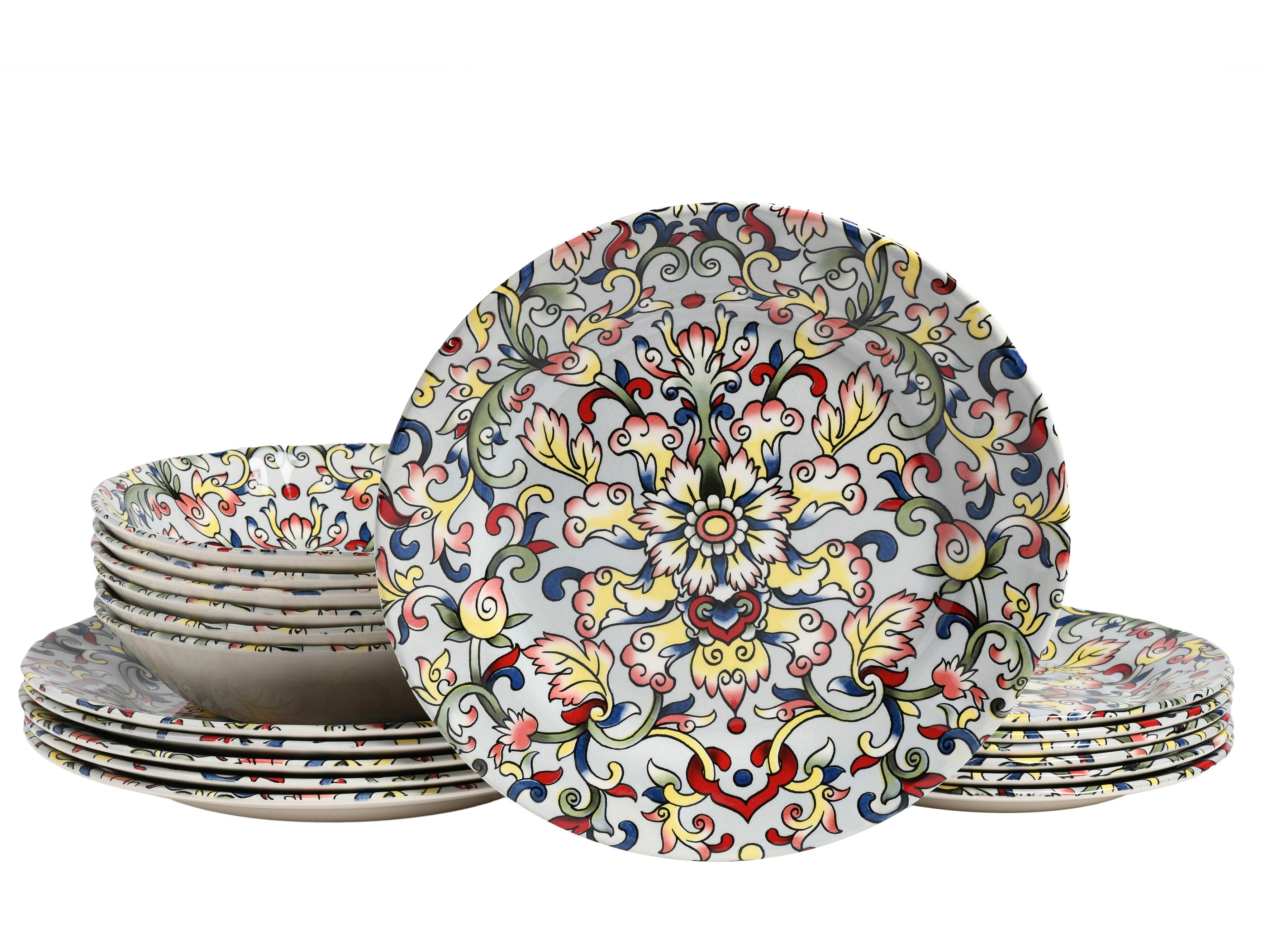 Jedilni Servis Arabesque, 18-Delni - večbarvno, Basics, keramika - Creatable