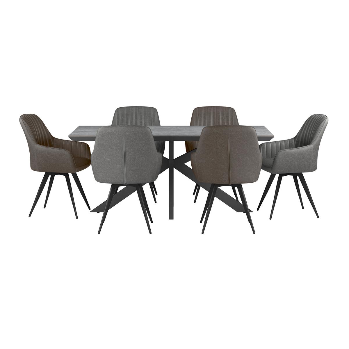 Jedilna Miza Steve, Črna, Keramična Plošča, 180x90 - črna, Moderno, kovina/leseni material (180/76/90cm)
