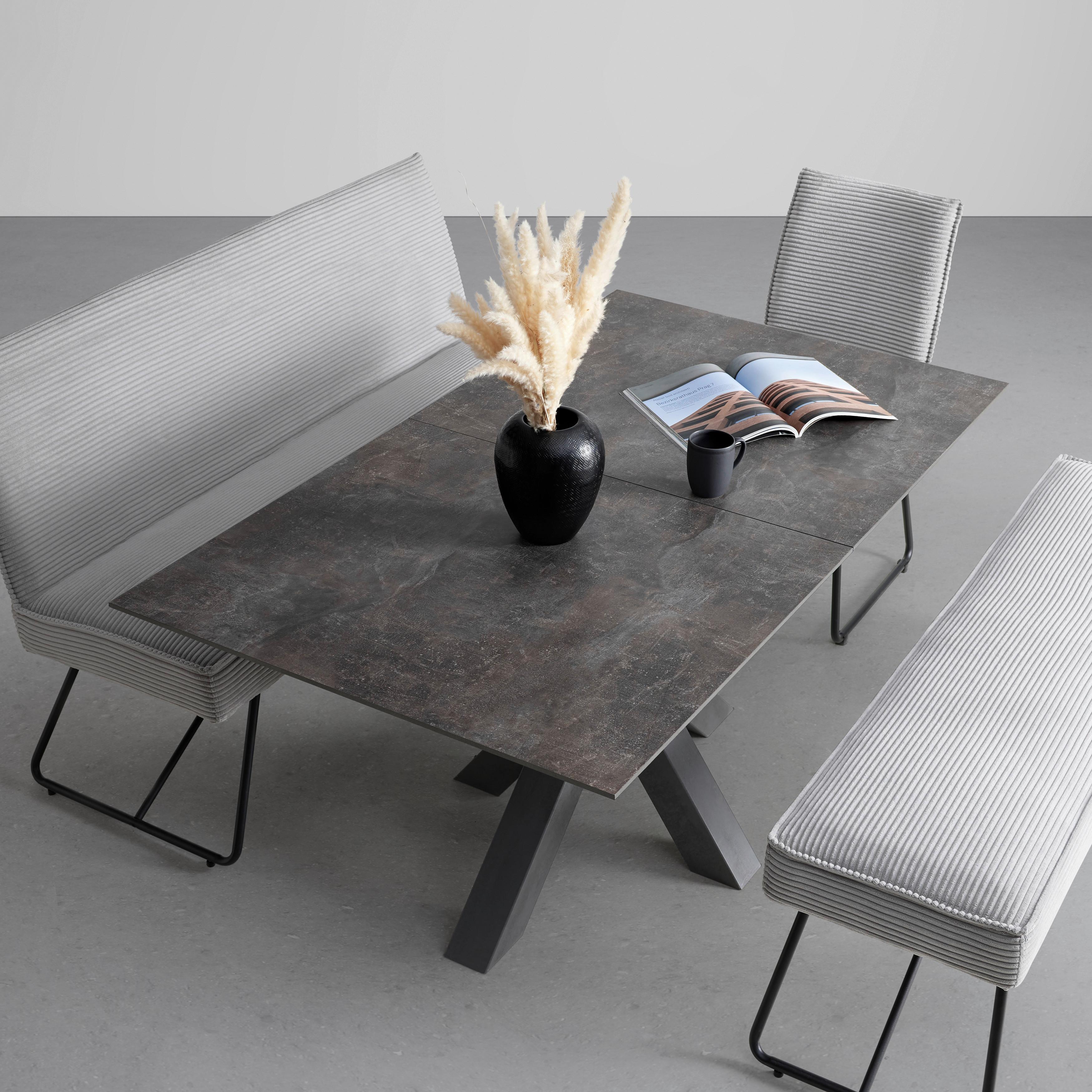 Ausziehtisch in Dunkelgrau - Graphitfarben, Modern, Holzwerkstoff (160-210/90/75cm) - Mömax