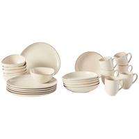 SERWIS OBIADOWO-ŚNIADANIOWY 42000 AQUA SABBIA - beżowy, Trend, ceramika - Novel