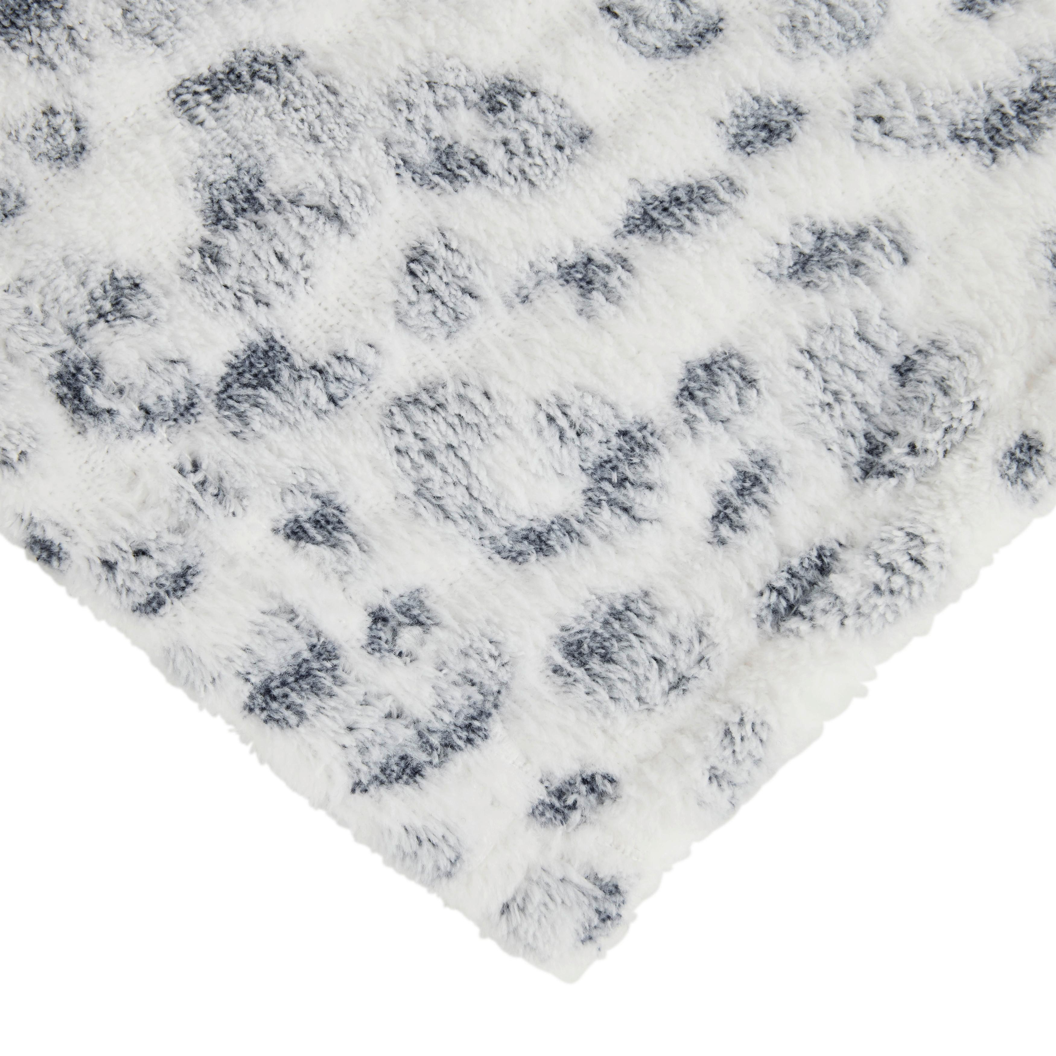 Pătură pufoasă Leo - alb/gri, Konventionell, textil (150/170cm)