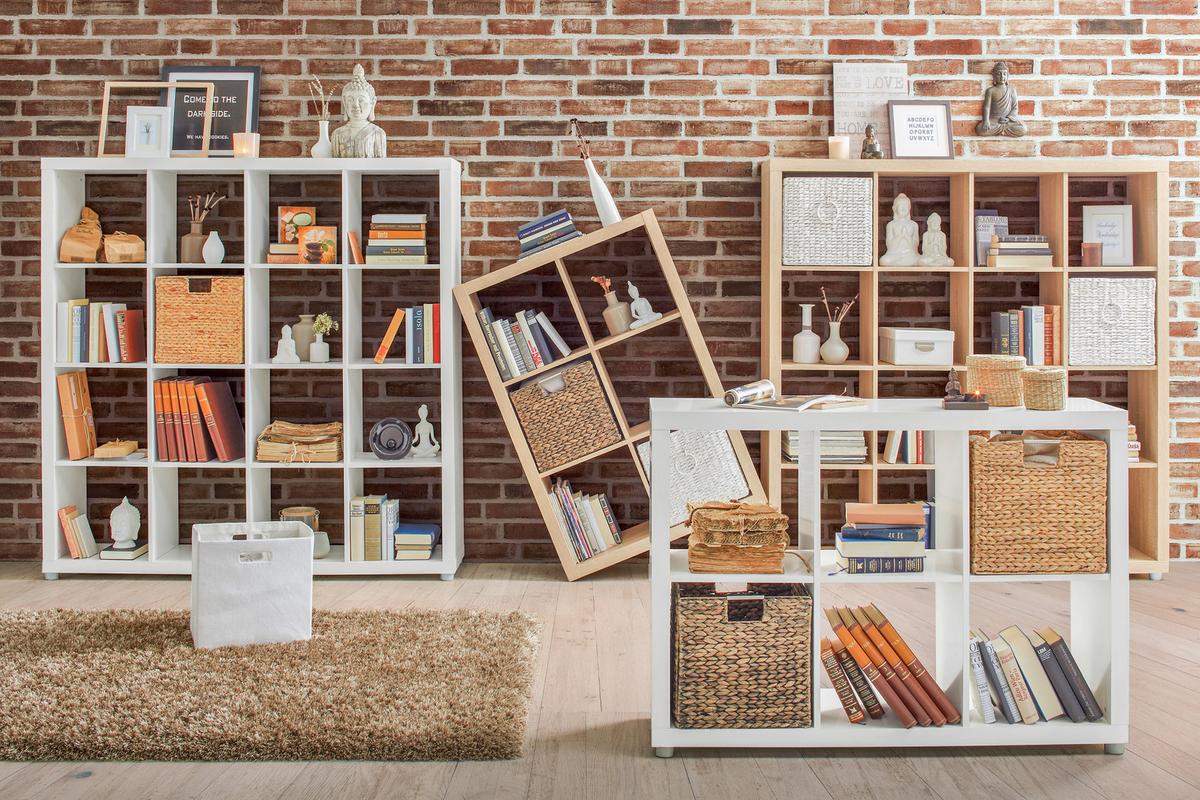 Raumteiler Eichefarben - Eichefarben/Alufarben, Holzwerkstoff (117/84/35cm) - Mömax