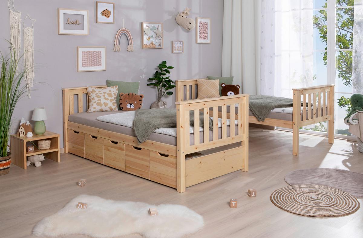 Etagenbett Sammy Naturfarben ca. 90x200cm - Naturfarben, MODERN, Holz (90/200cm) - MID.YOU