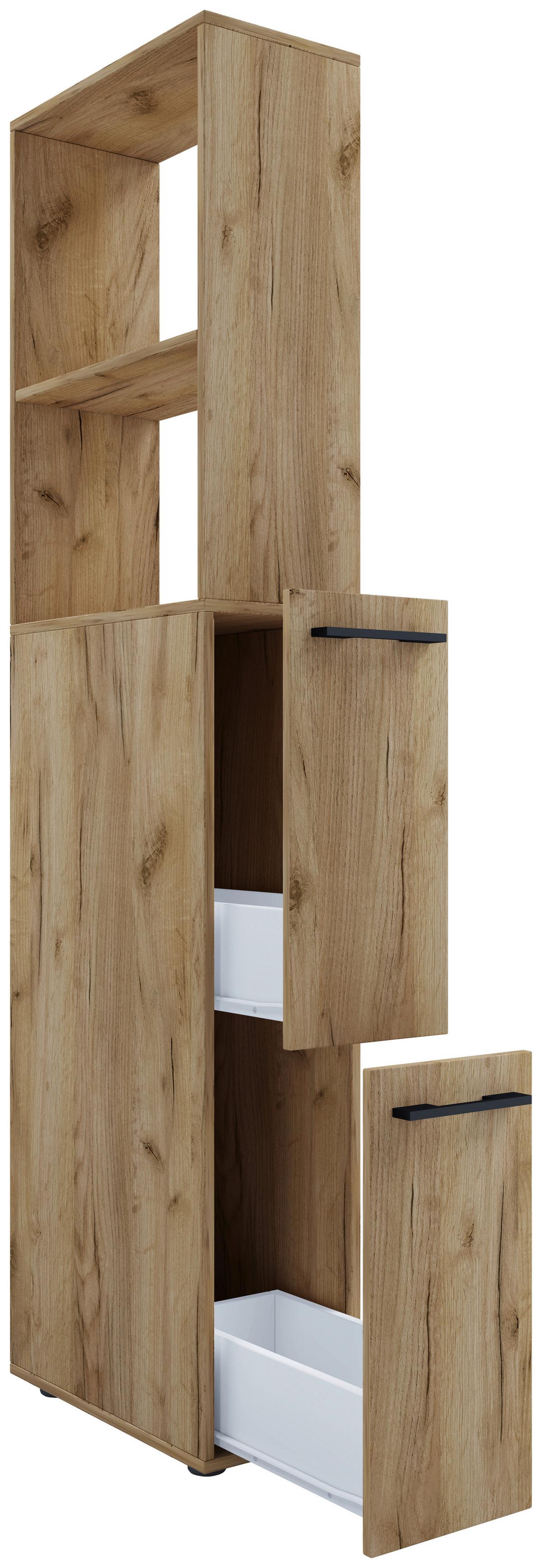 HOCHSCHRANK SADILO XL - Honigeiche/Anthrazit, Modern, Holzwerkstoff/Kunststoff (25/183/50cm) - MID.YOU