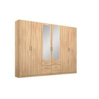 Drehtürenschrank Bingen Eichefarben - Alufarben/Sonoma Eiche, MODERN, Holzwerkstoff/Kunststoff (271/229/54cm) - Rauch Möbel