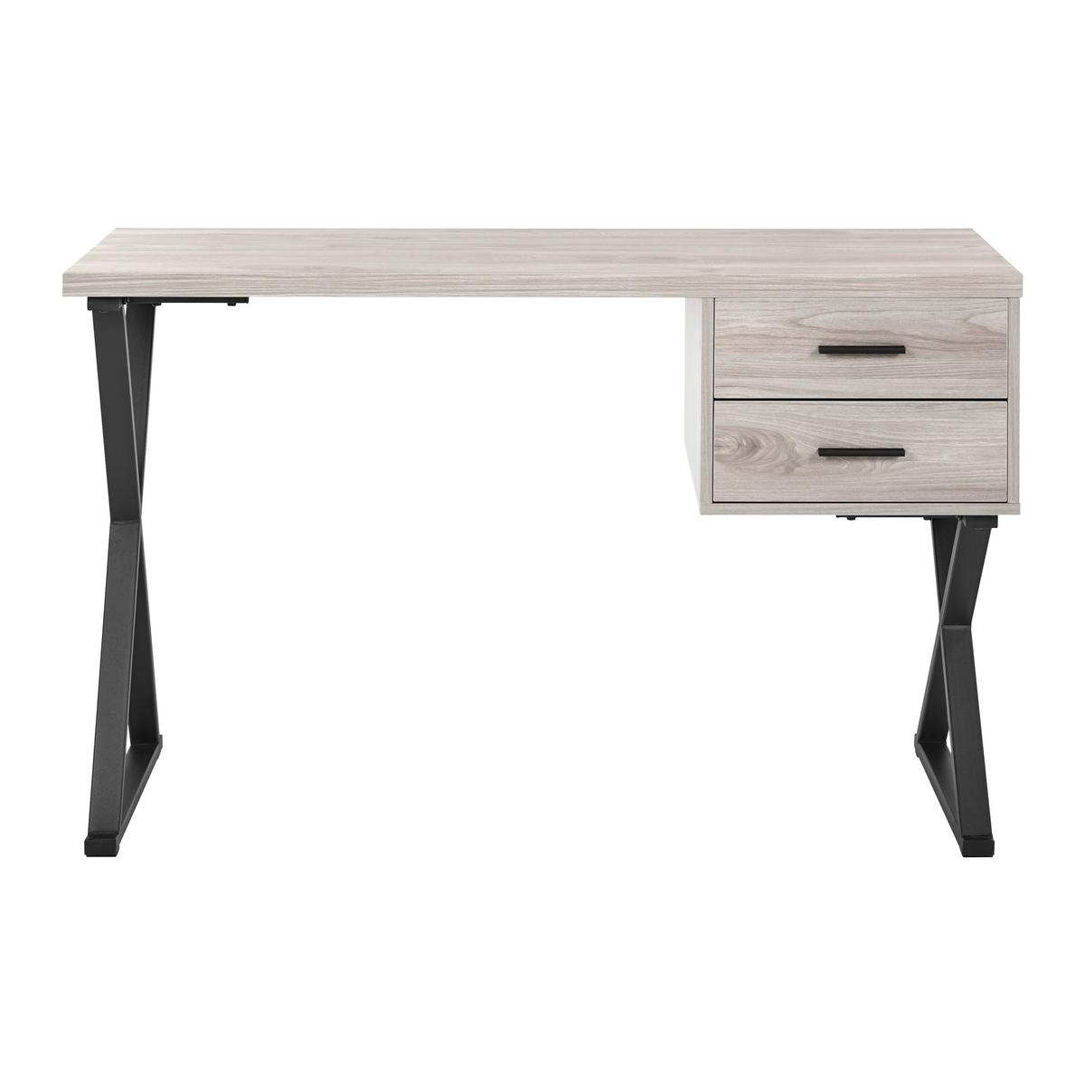 BIURKO JULE - kolor jesionowy/czarny, Modern, metal (120/50/76cm) - Bessagi Home