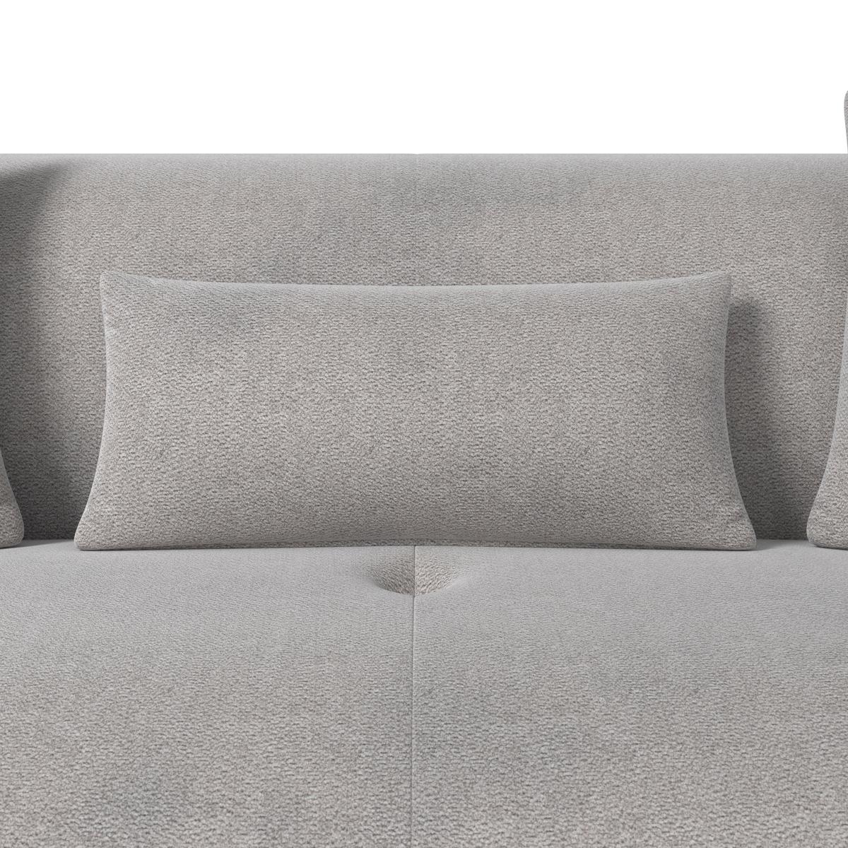 Sofa Elisabeth Bouclé Grau - Naturfarben/Grau, MODERN, Holz/Textil (216/81/94cm) - Bessagi Home