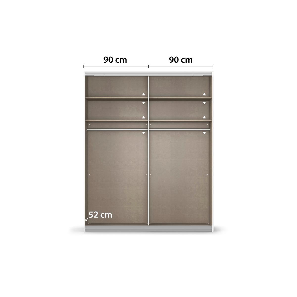 Ormar S Kliznim Vratima Feldkirch 12/181 Mh - hrast Artisan/boje šampanjca, Trend, drvni materijal/metal (181/229/61cm) - Modern Living