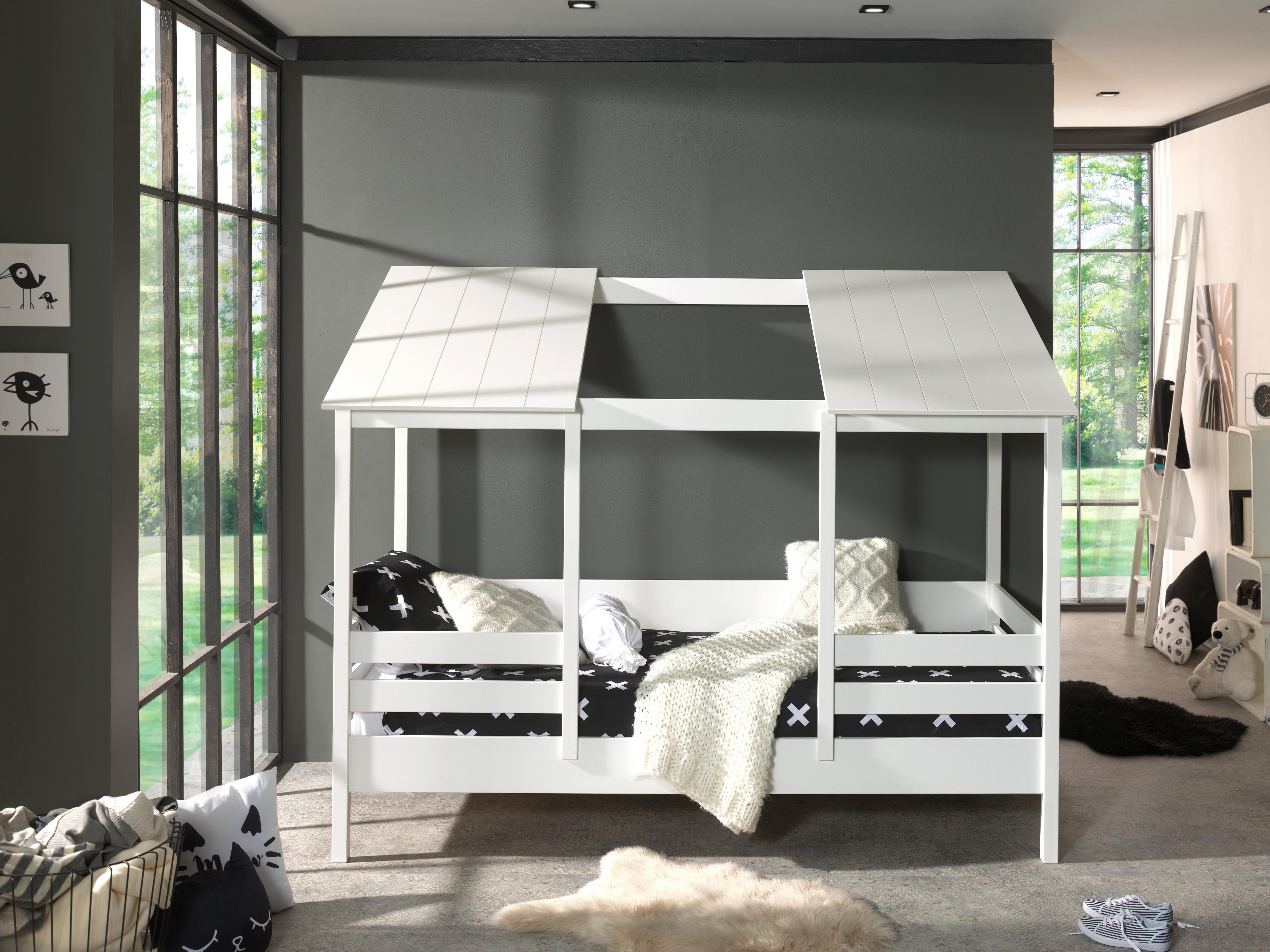 Hausbett ca. 90x200 cm Weiß - Weiß, KONVENTIONELL, Holzwerkstoff (90/200cm) - MID.YOU