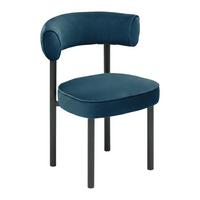 Stuhl Helga Blau/Schwarz Echtholz - Blau/Schwarz, MODERN, Holz/Textil (49/79/59cm) - Mömax