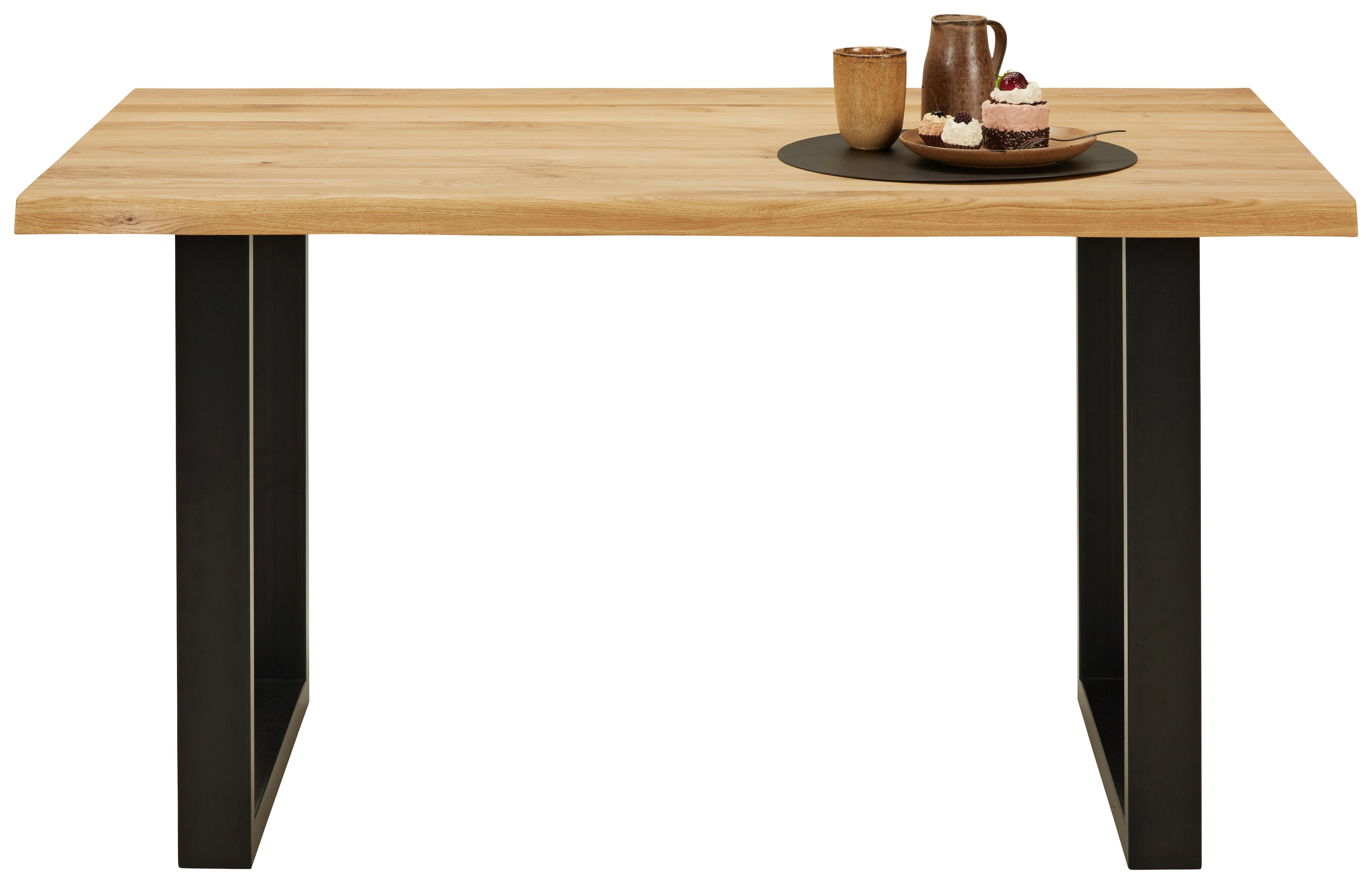 Étkezőasztal Canu - Tölgyfa/Fekete, modern, Fa/Fém (140/90/75cm) - Zandiara