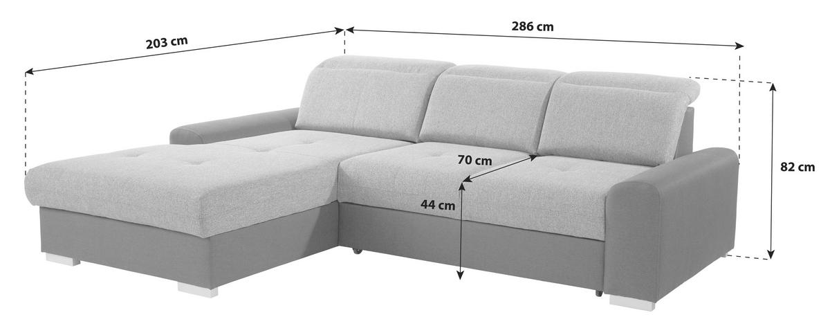 Colțar Malaga - albastru, Konventionell, textil (203/286cm) - Ondega